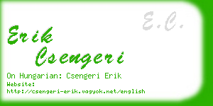 erik csengeri business card